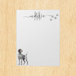 Duits Shorthaired Pointer Monogram op persoonlijke Notitieblok<br><div class="desc">Dit ontwerp kan op het gebied worden gepersonaliseerd dat door de foto en/of tekst te veranderen wordt verstrekt. Of het kan worden aangepast door te klikken deze Sjabloon personaliseert en dan de klik te kiezen om verdere optie aan te passen en de kleur van de achtergrond te schrappen of te...</div>