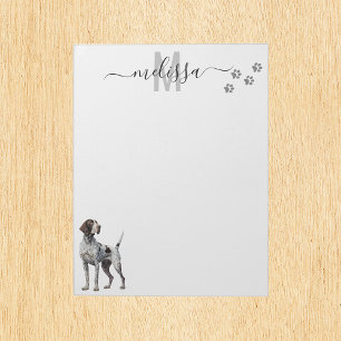 Duits Shorthaired Pointer Monogram op persoonlijke Notitieblok