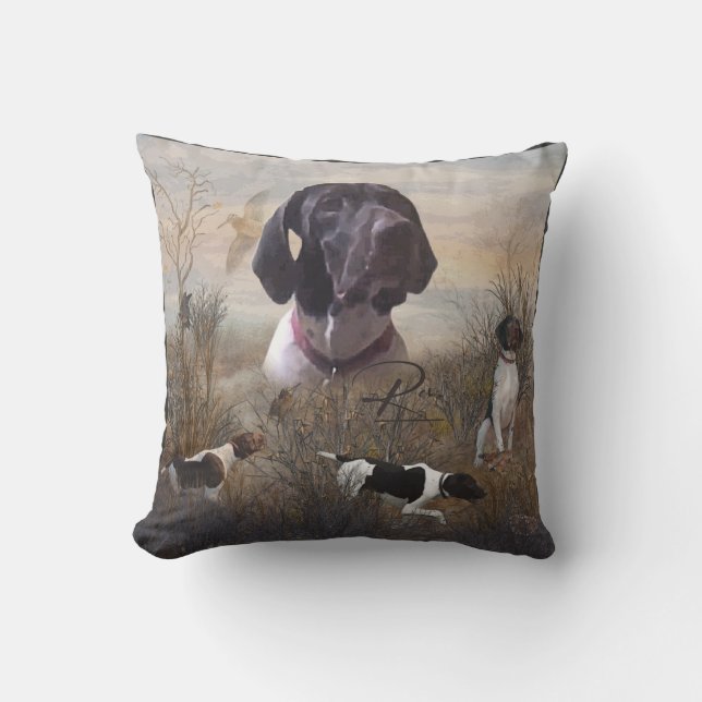 Duits Shorthaired Pointer Outdoor Pillow Buitenkussen (Voorkant)