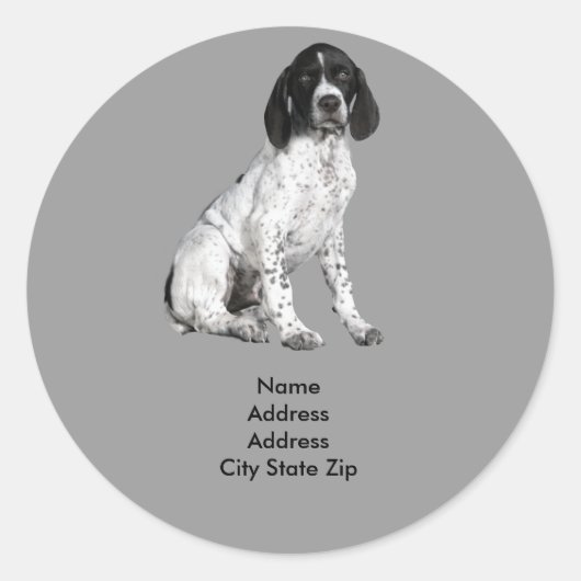 Duits Shorthaired Pointer Puppy Address Label (Voorkant)