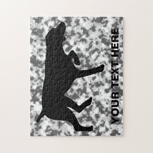 Duits Shorthaired Pointer silhouette Legpuzzel (Verticaal)