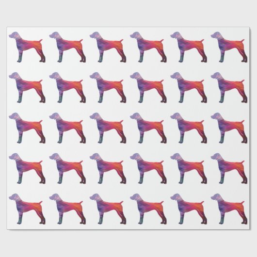 Duits Shorthaired Pointer Silhouette paars Cadeaupapier (Vlak)