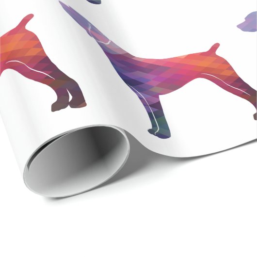 Duits Shorthaired Pointer Silhouette paars Cadeaupapier (Rol Hoek)