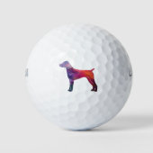 Duits Shorthaired Pointer Silhouette paars Golfballen (Voorkant)