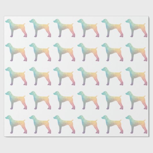 Duits Shorthaired Pointer Silhouette pastel Cadeaupapier (Vlak)