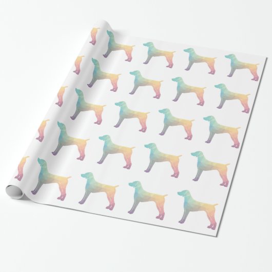 Duits Shorthaired Pointer Silhouette pastel Cadeaupapier (Uitgerold)