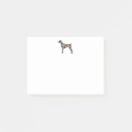 Duits Shorthaired Pointer Silhouette plaid Post-it® Notes (Voorkant)