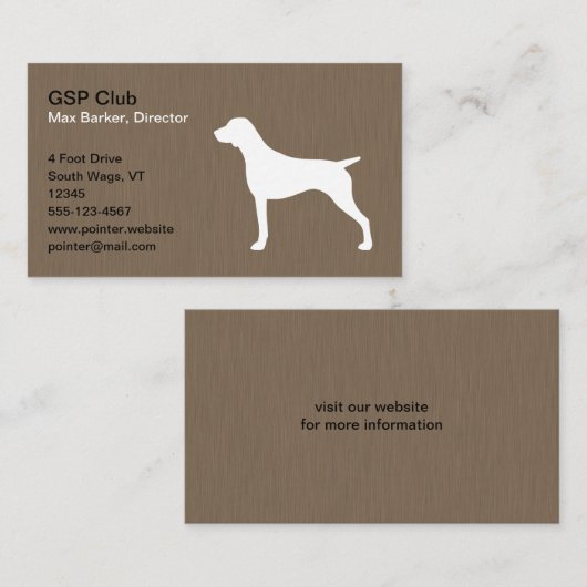 Duits Shorthaired Pointer Silhouette Visitekaartje (Voorkant / Achterkant)