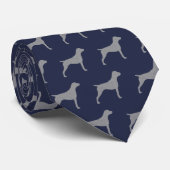 Duits Shorthaired Pointer Silhouettes Patroon Stropdas (Opgerold)