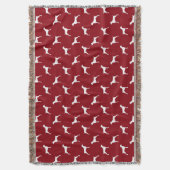 Duits Shorthaired Pointer Silhouettes Pattern Red Deken (Voorkant Verticaal)