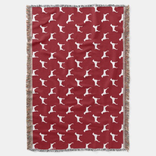 Duits Shorthaired Pointer Silhouettes Pattern Red Deken (Voorkant Verticaal)