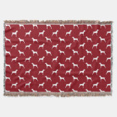 Duits Shorthaired Pointer Silhouettes Pattern Red Deken (Voorkant)