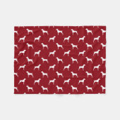 Duits Shorthaired Pointer Silhouettes Pattern Red Fleece Deken (Voorkant (Horizontaal))