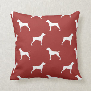 Duits Shorthaired Pointer Silhouettes Pattern Red Kussen