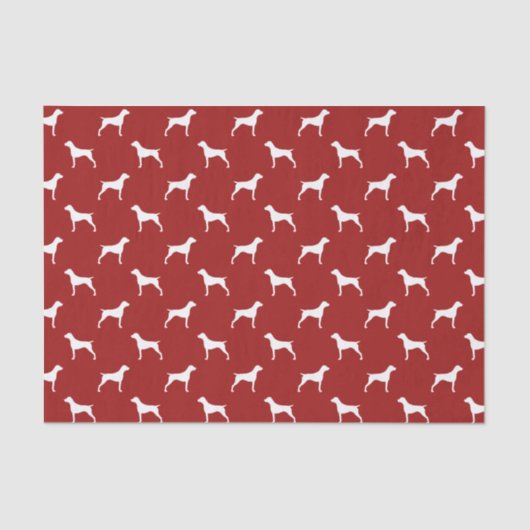 Duits Shorthaired Pointer Silhouettes Pattern Red Tissuepapier (Voorkant)