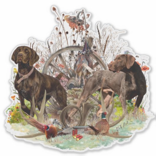 Duits Shorthaired Pointer Sticker (Voorkant)