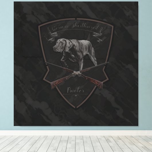 Duits Shorthaired Pointer — Tapestry Canvas Afdruk (Insitu (Houten vloer))