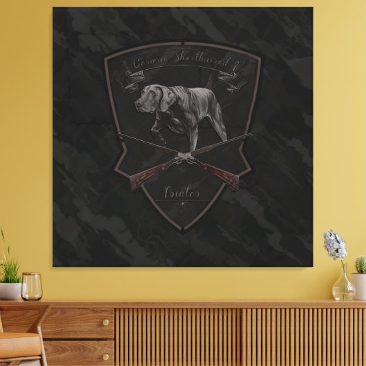 Duits Shorthaired Pointer — Tapestry Canvas Afdruk (Insitu (Woonkamer))
