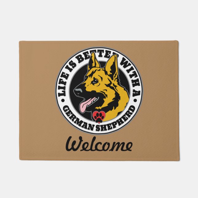 Duits sjepherd persoonlijke levenssfeer is beter deurmat (Voorkant)