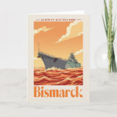 Duits Slagschip Bismarck - Oude Marineposter Bedankkaart (Voorkant)