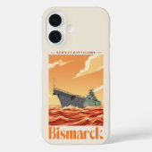 Duits Slagschip Bismarck - Oude Marineposter Case-Mate iPhone Case (Achterkant)