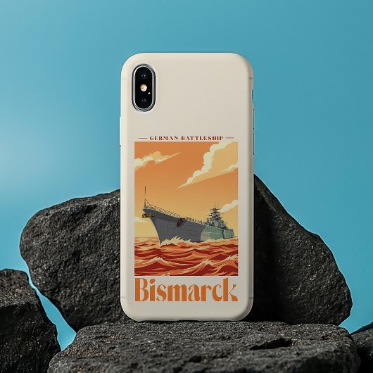 Duits Slagschip Bismarck - Oude Marineposter Case-Mate iPhone Case