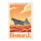 Duits Slagschip Bismarck - Oude Marineposter Foto Afdruk (Voorkant)