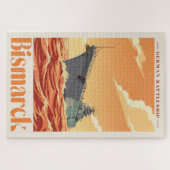 Duits Slagschip Bismarck - Oude Marineposter Legpuzzel (Horizontaal)