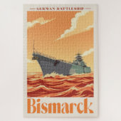 Duits Slagschip Bismarck - Oude Marineposter Legpuzzel (Verticaal)
