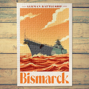 Duits Slagschip Bismarck - Oude Marineposter Legpuzzel