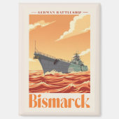 Duits Slagschip Bismarck - Oude Marineposter Magneet (Voorkant)