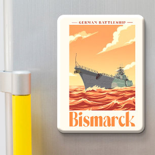 Duits Slagschip Bismarck - Oude Marineposter Magneet