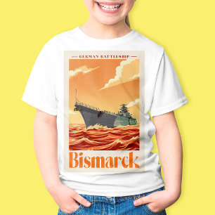 Duits Slagschip Bismarck - Oude Marineposter T-shirt