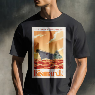 Duits Slagschip Bismarck - Oude Marineposter T-shirt