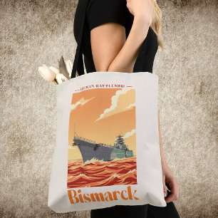 Duits Slagschip Bismarck - Oude Marineposter Tote Bag