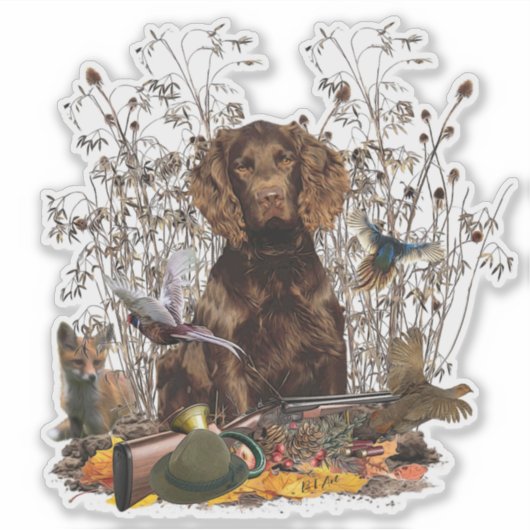 Duits-Spanjaard, Wachtelhund Sticker (Voorkant)