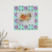 Duits Spitz Pomeranian Dog art Painting Poster (Keuken)