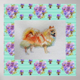 Duits Spitz Pomeranian Dog art Painting Poster