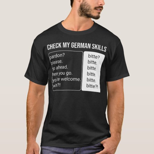 Duits spreker taal vertaler feit bitte ger t-shirt (Voorkant)