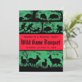 Duits Stijl middeleeuwse feast Wild Game Dinner Kaart (Staand voorkant)