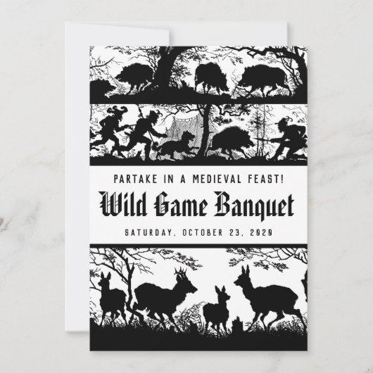 Duits Stijl middeleeuwse feast Wild Game Dinner Kaart (Voorkant)