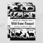 Duits Stijl middeleeuwse feast Wild Game Dinner Kaart (Voorkant / Achterkant)