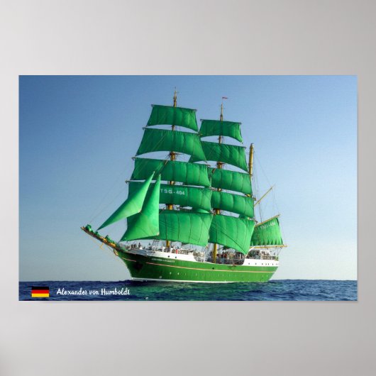 Duits Tall Ship Alexandre von Humboldt Poster (Voorkant)