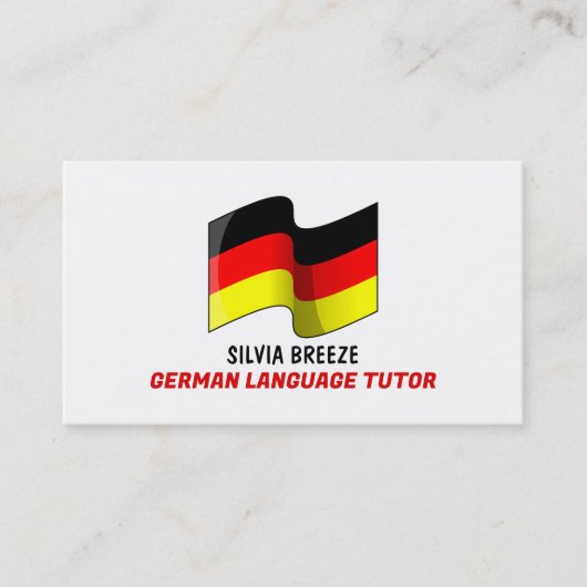 Duits vlaggenontwerp, Duitse taaltrouwerij, leraar Visitekaartje (Voorkant)