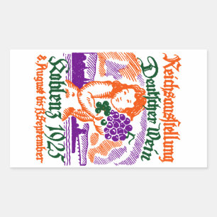 Duits Wijnfestival 1925 Rechthoekige Sticker
