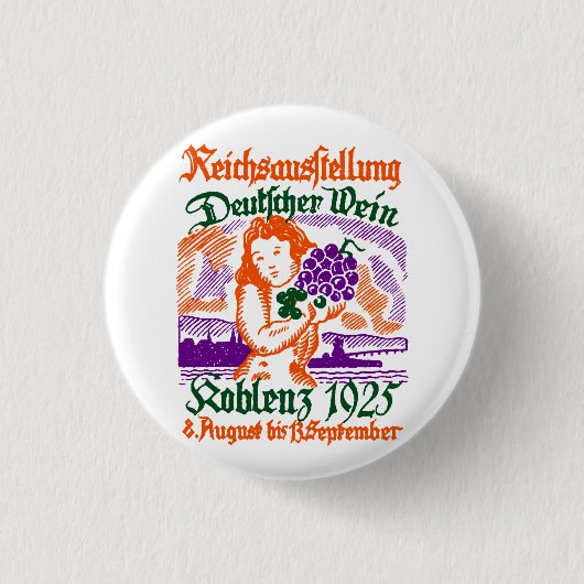 Duits Wijnfestival 1925 Ronde Button 3,2 Cm (Voorkant)