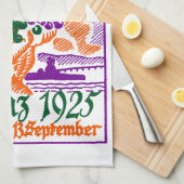 Duits Wijnfestival 1925 Theedoek (Quarter Fold)