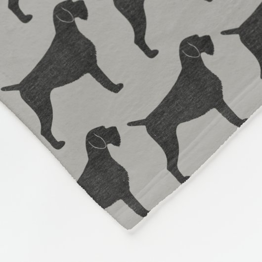 Duits Wirehaered Pointer Dog Silhouettes Patroon Fleece Deken (Hoek)