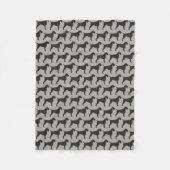 Duits Wirehaered Pointer Dog Silhouettes Patroon Fleece Deken (Voorkant)