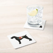 Duits Wirehaire Pointer Boho Floral Silhouette Kartonnen Onderzetters (Insitu)